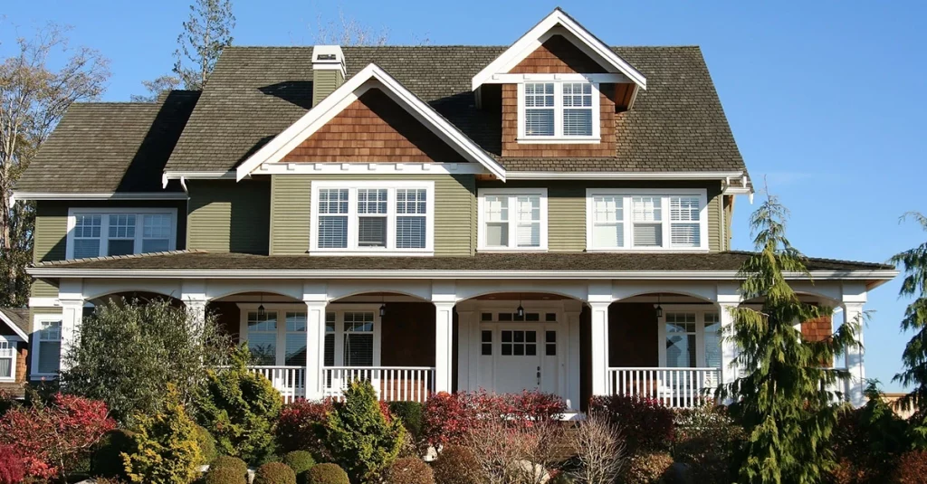 Craftsman home with cedat shake gables