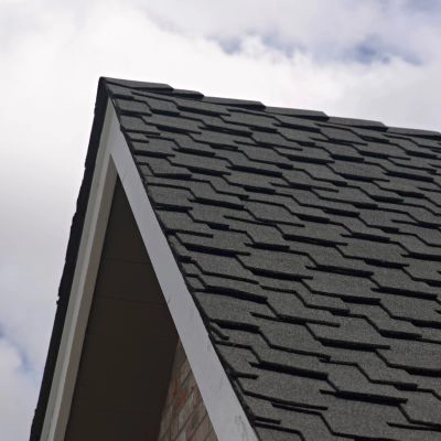 roof peak with high quality asphalt shingles