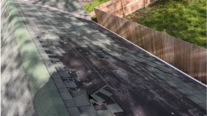 Emergency Roof Repair on residential shingle roof in Kansas City